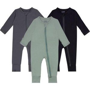 Bamboo 3PCS Baby Footless Pajamas with Mittens, Girls Boys Long Sleeve Sleepers